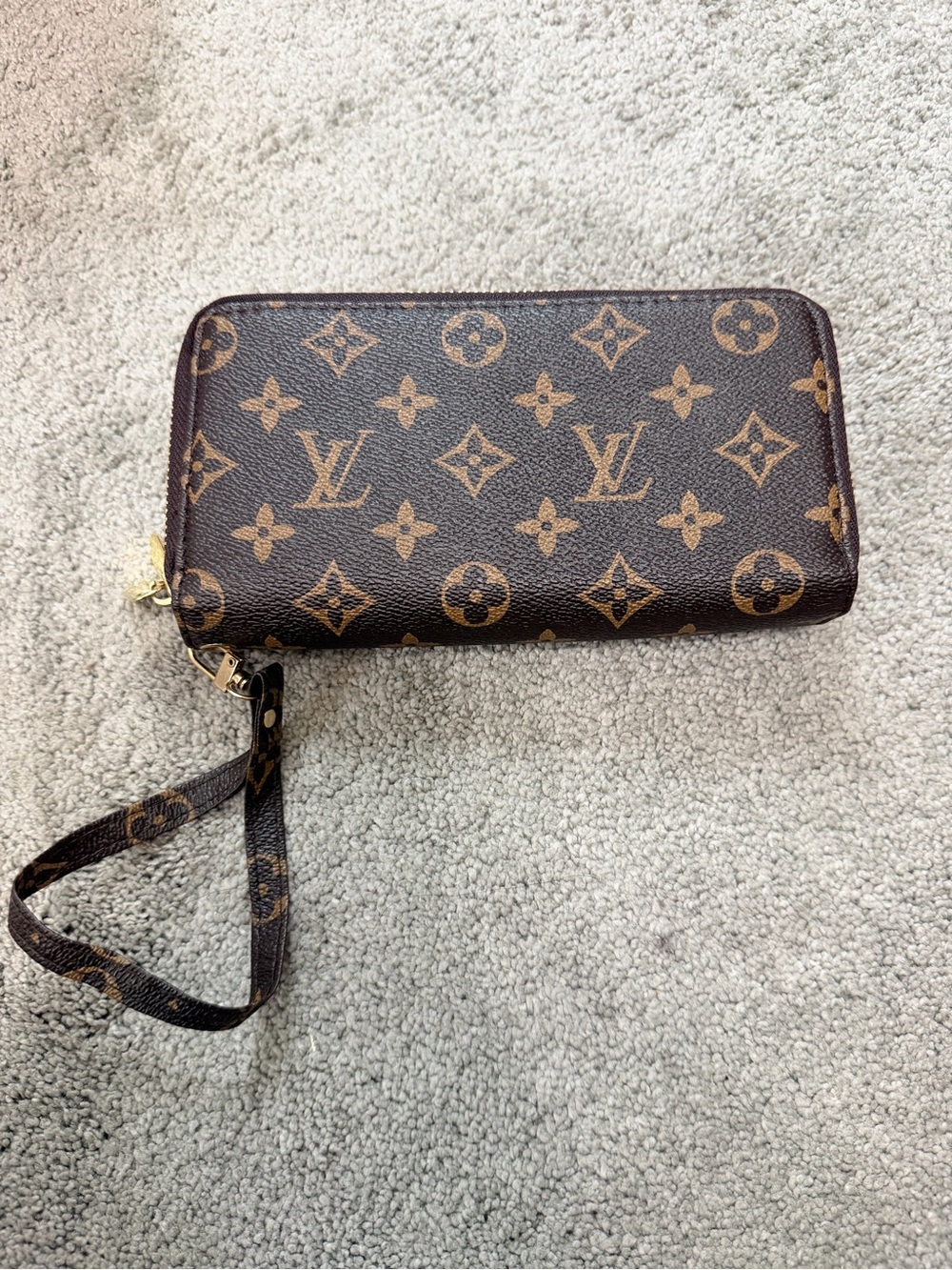 Monogram Wristlet Wallet - Brown
